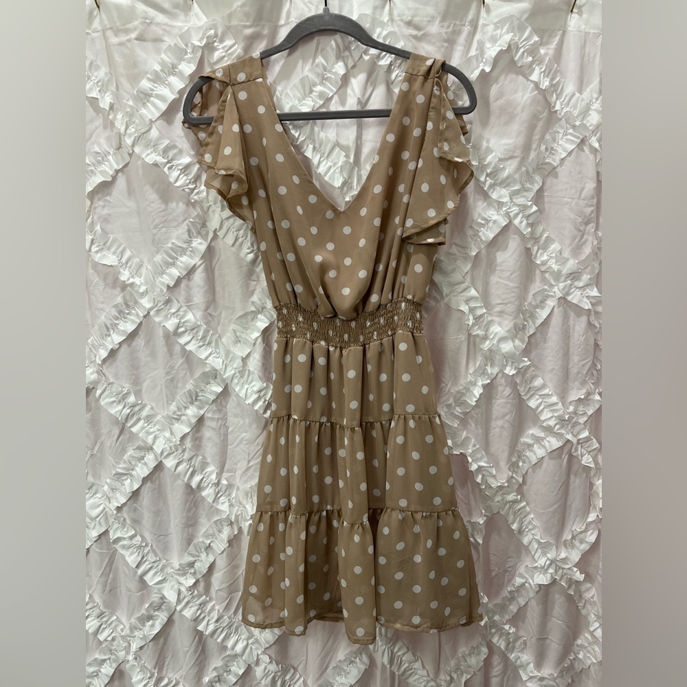 Blush pink and polkadot dress from Francesca’s. Size small